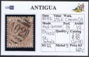 ANTIGUA 1882 SG 22 2,5d red-brown wmk.CA perf.14 (A02)